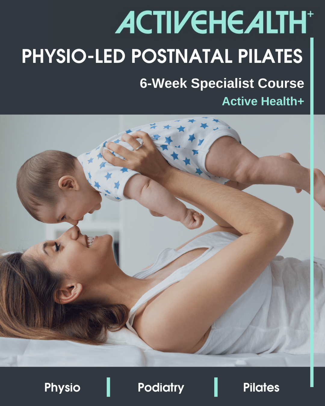 postnatal mum and baby pilates course at active health